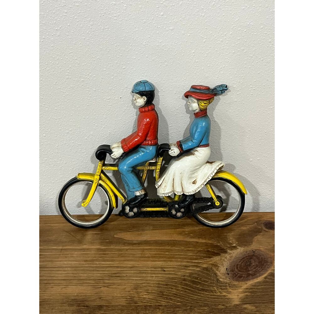 Vintage 1975 Homco #7357 Victorian Couple Tandem Bicycle Wall Plaque - Picture 2 of 6